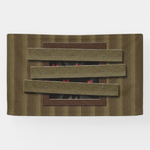 Beängstigende Spuk Haus-Stütze-Fake-Fenster-Auge Banner