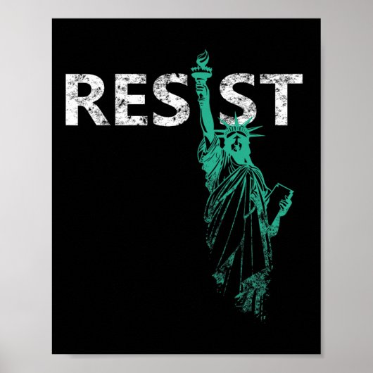 Beängstigende Statue des Liberty Resist Poster (Vorne)