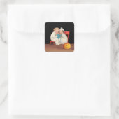 Beängstigende Story lesen Quadratischer Aufkleber (Tasche)