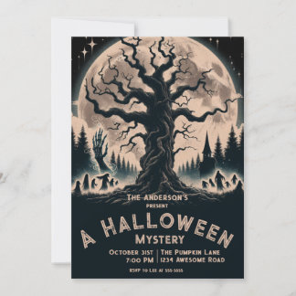 Beängstigende Tree Halloween-Geister Einladung