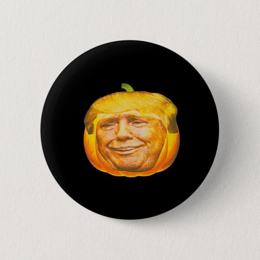 Beängstigende Trumpkin Pumpkin Halloween-Party Des Button (Vorderseite)