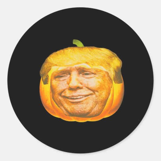 Beängstigende Trumpkin Pumpkin Halloween-Party Des Runder Aufkleber (Vorderseite)