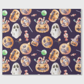 Beängstigende und süße Halloween-Kürbis Geschenkpapier (Flach)