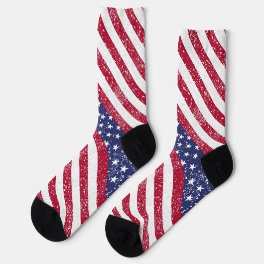 Beängstigende US Flagge Socken (Linkes Detail)