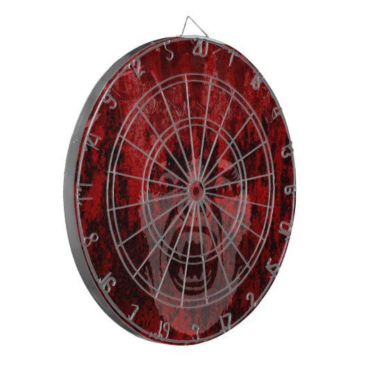 Beängstigende Vampir Lady in Blood Dartboard Dartscheibe (Vorderseite Links)