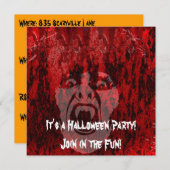 Beängstigende Vampirmutter im Blut Einladung (Vorne/Hinten)