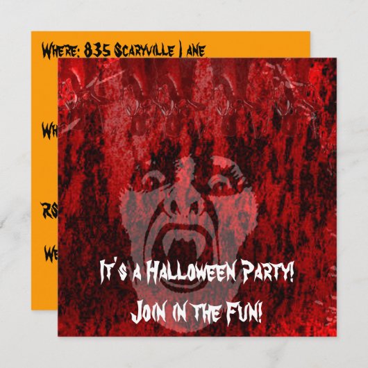 Beängstigende Vampirmutter im Blut Einladung (Vorne/Hinten)