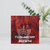 Beängstigende Vampirmutter im Blut Einladung (Stehend Vorderseite)