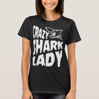 Beängstigende verrückte Haifisch-Dame T-Shirt