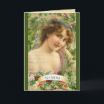 Beängstigende Viktorianische Frau im Garten Karte<br><div class="desc">Dieses Design ist ein Mix aus Viktorianisch und whimsy mit einer Frau im Garten umgeben von wachsenden Dingen. Es ist wirklich eine Collage,  weil es schwache Noten und Verse gibt. Lege eine Nachricht auf das Banner.</div>