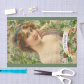 Beängstigende Viktorianische Frau im Garten Seidenpapier (Handwerk)