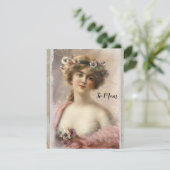 Beängstigende Viktorianische Frau mit Blume auf Wa (Stehend Vorderseite)