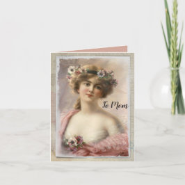 Beängstigende Viktorianische Frau mit Blume auf Wa Feiertagskarte