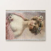 Beängstigende Viktorianische Frau mit Blume auf Wa Puzzle (Horizontal)