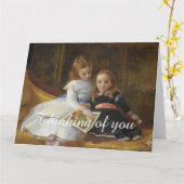 Beängstigende Viktorianischen zwei junge Mädchen B Karte (Gelbe Blume)