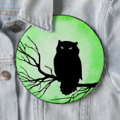 Beängstigende Vintage Eule mit saurem grünen Wasse Button (Beispiel)