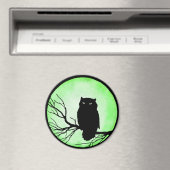 Beängstigende Vintage Eule mit saurem grünen Wasse Magnet (In Situ (Geschirrspüler))