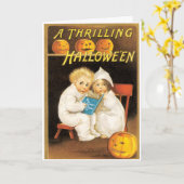 Beängstigende Vintage Halloween-Speicherkarte Karte (Gelbe Blume)