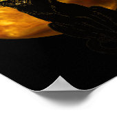 Beängstigende Vintage schwarze Katze mit Vollmond- Poster (Ecke)