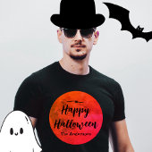 Beängstigende Vollmondtypografie Black Orange Hall T-Shirt