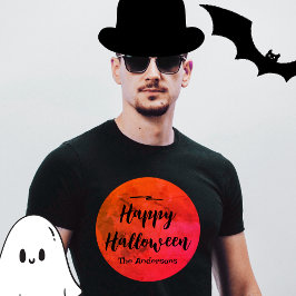 Beängstigende Vollmondtypografie Black Orange Hall T-Shirt