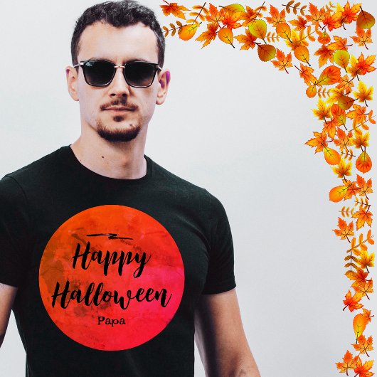 Beängstigende Vollmondtypografie Black Orange Hall T-Shirt