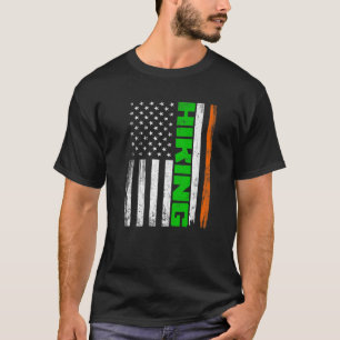 Beängstigende Wanderung Amerikanische Flagge Funny T-Shirt