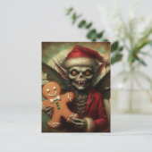 Beängstigende Weihnachtsbrasse mit Lebkuchen Postkarte (Stehend Vorderseite)