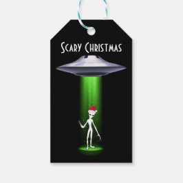Beängstigende Weihnachtsfeier Alien White Green Be Geschenkanhänger