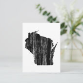 Beängstigende Wisconsin-Staat-Kontur Postkarte (Stehend Vorderseite)