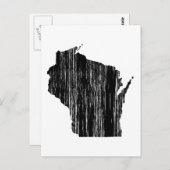 Beängstigende Wisconsin-Staat-Kontur Postkarte (Vorne/Hinten)
