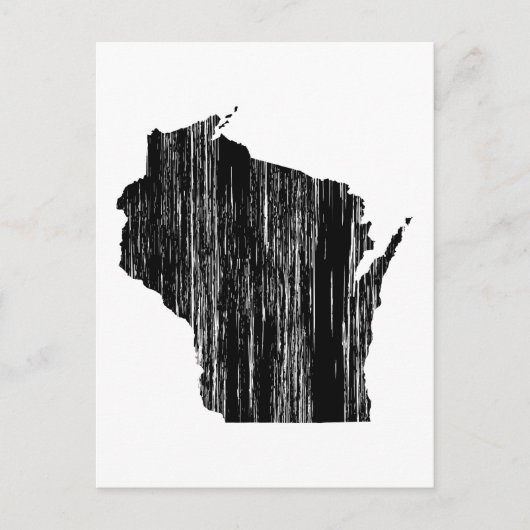 Beängstigende Wisconsin-Staat-Kontur Postkarte (Vorderseite)