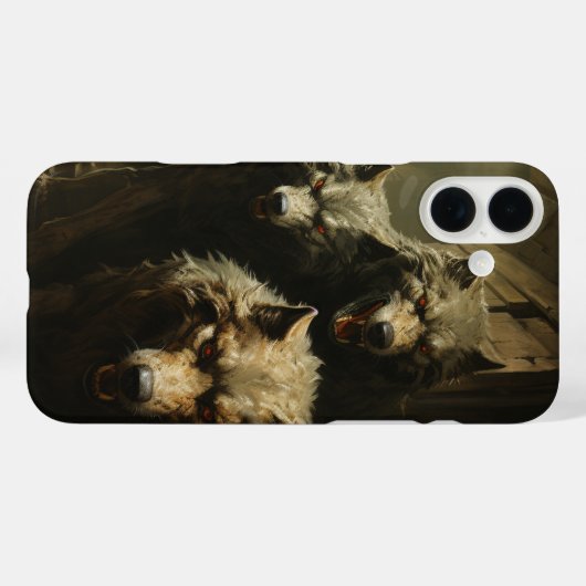 Beängstigende Wolfen TelefonCase Case-Mate iPhone Hülle (Rückseite (Horizontal))