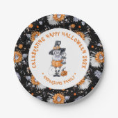 Beängstigende Zeichensatzdarstellung Pappteller (Vorderseite)