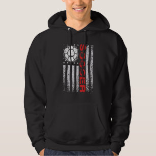 Beängstigender 4. Juli Patriotic Soccer US Flag Mä Hoodie