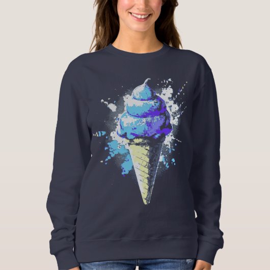 Beängstigender Abstrakter Eiscreme-Spritzer Frauen Sweatshirt (Vorderseite)