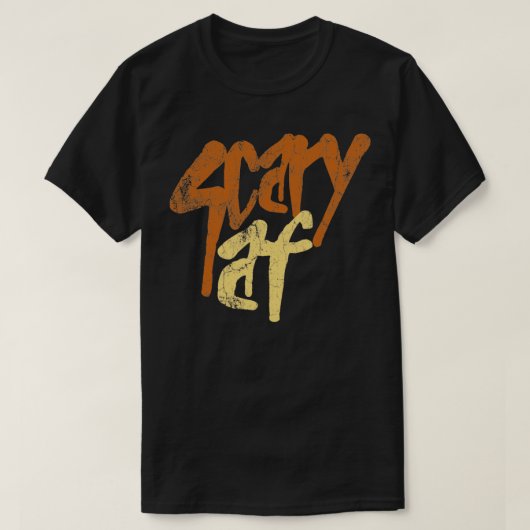 Beängstigender Af Vintager Retro-Text T-Shirt (Design vorne)
