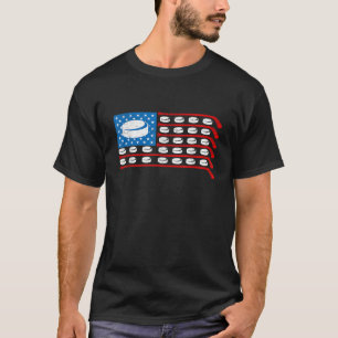Beängstigender amerikanischer Flag Hockey Patrioti T-Shirt