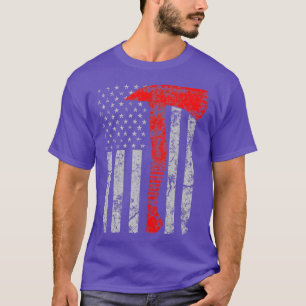 Beängstigender amerikanischer Patriot Red Line Ax T-Shirt