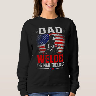 Beängstigender amerikanischer Vater unter der Flag Sweatshirt