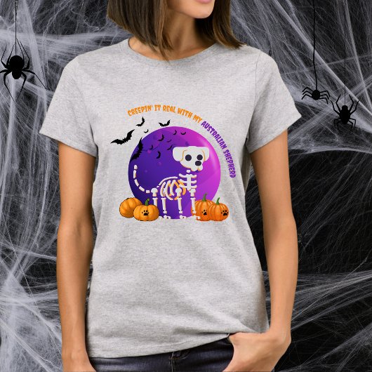 Beängstigender australischer Shepherd Halloween-Fl T-Shirt