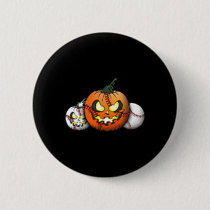 Beängstigender Baseballlehrer 2023 Pumpkin Hallowe Button
