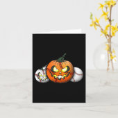 Beängstigender Baseballlehrer 2023 Pumpkin Hallowe Karte (Gelbe Blume)