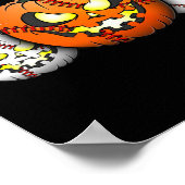 Beängstigender Baseballlehrer 2023 Pumpkin Hallowe Poster (Ecke)