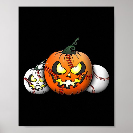 Beängstigender Baseballlehrer 2023 Pumpkin Hallowe Poster (Vorne)