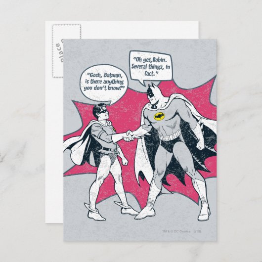 Beängstigender Batman und Robin Handshake Postkarte (Vorne/Hinten)