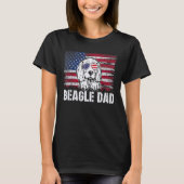 Beängstigender Beagle Vater der USA Flaggenvaterta T-Shirt (Vorderseite)