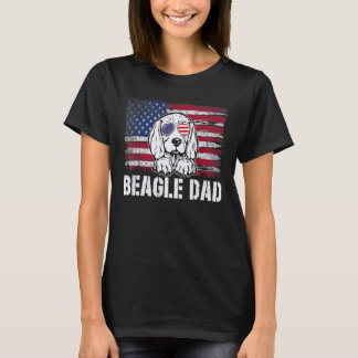 Beängstigender Beagle Vater der USA Flaggenvaterta T-Shirt