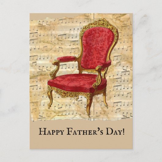 Beängstigender Beige Sheet Music Classic Vathers D Postkarte (Vorderseite)