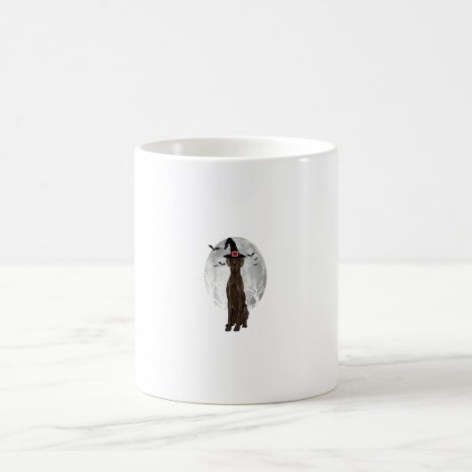 Beängstigender Black Great Dane Hund Hexenhut Hall Kaffeetasse (Mittel)
